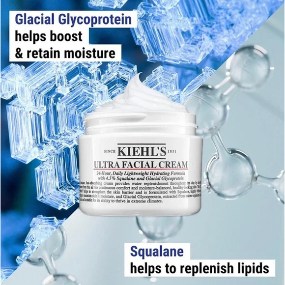 KIEHLS 2 PC NEW Ultra Facial Cream Squalane Hydrating Moisturizer – 50ml + 28ml - Picture 2 of 13